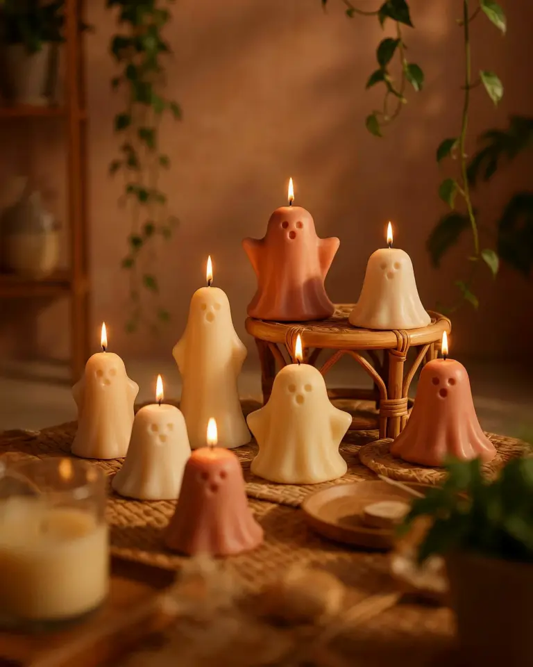 Ghost Candles for Halloween | Spooky Autumn Candle Decor | Fall Home Decor Ideas