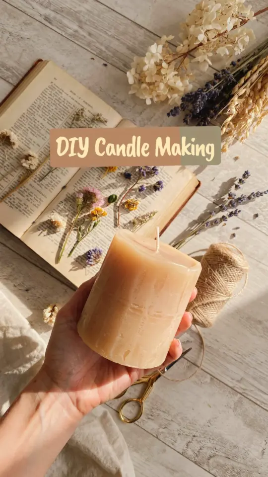 DIY Floral Candle | Easy Dried Flower Candle Decor | Homemade Candle Making Project
