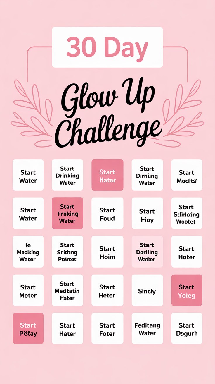 30 Day Glow Up Challenge: Complete Skincare & Beauty Routine Plan