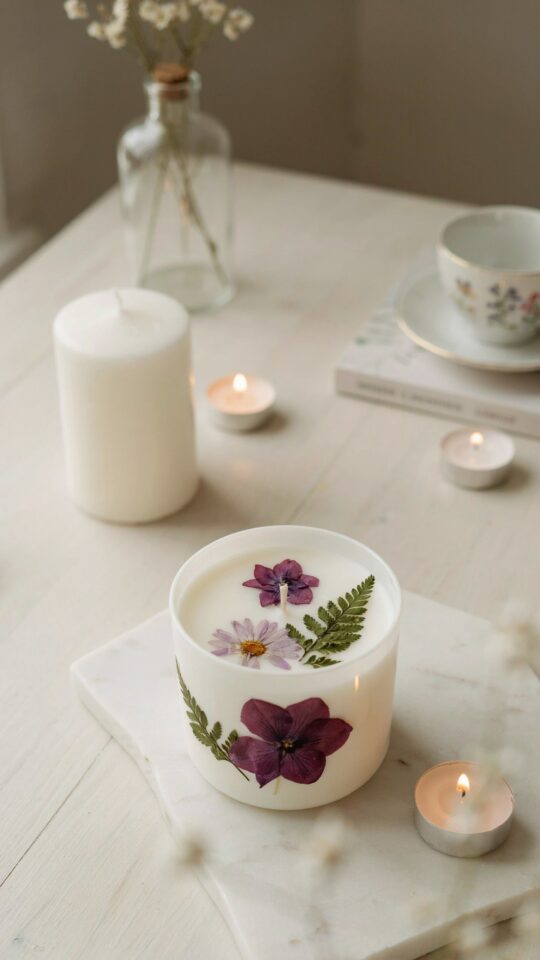 DIY Candle Decoration Ideas with Dried Flowers | Simple Home Decor Craft