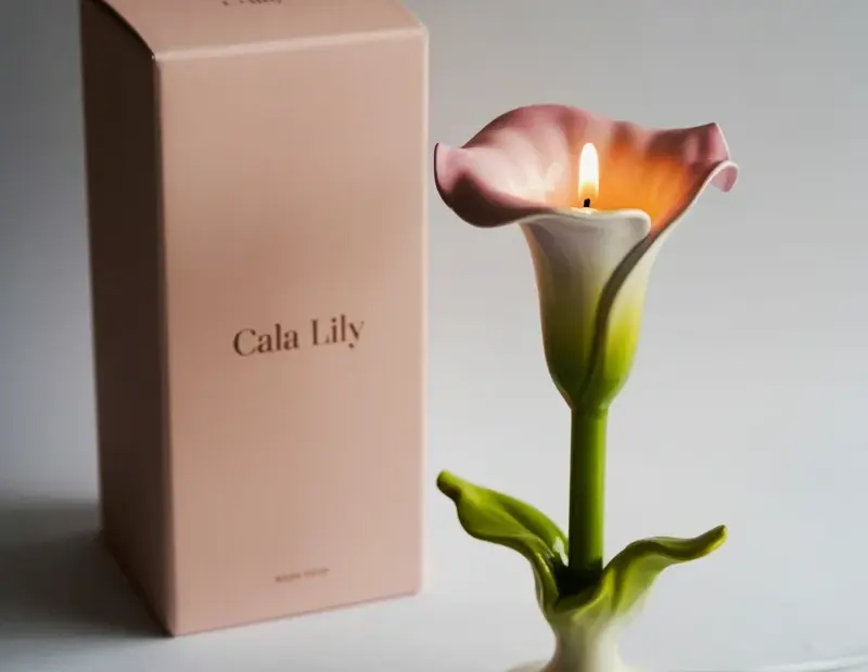 Calla Lily Candle Lamp | Warm Glow Ceramic Flower Decor | Minimalist Home Accessory