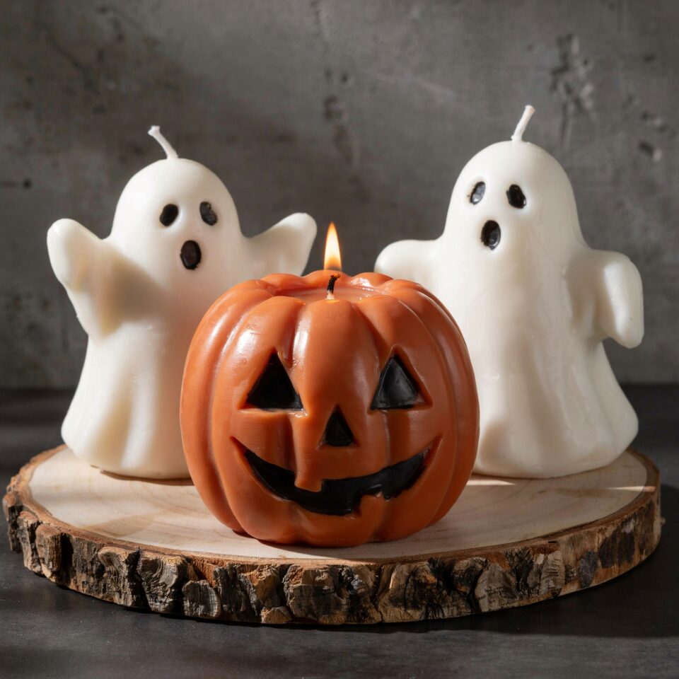 Spooky Pumpkin Candle | Hand-Poured Halloween Pillar for Cozy Fall Decor