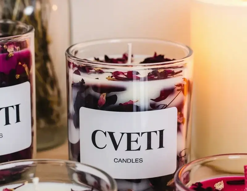 Dried Flower Candles with Real Petals | Cozy Botanical Home Decor
