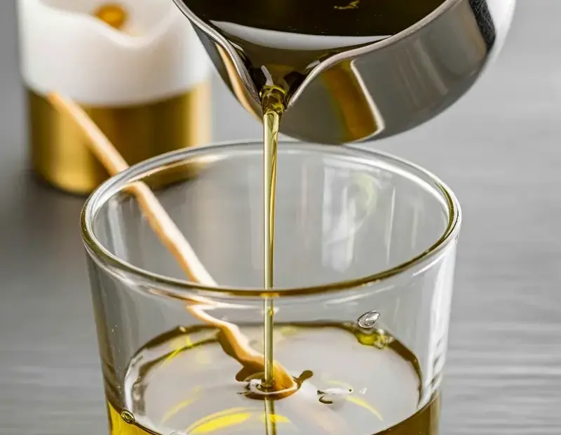 Olive Oil Pouring with Gold Leaf – Cozy Kitchen Moment