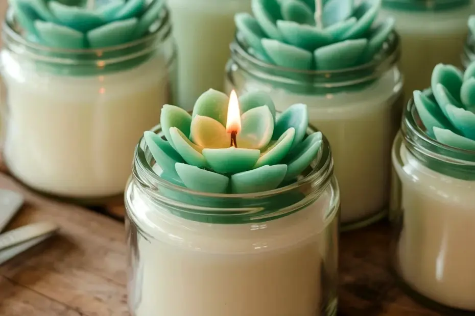 Succulent Candle Project from BrambleBerry – Candle Decor DIY Idea